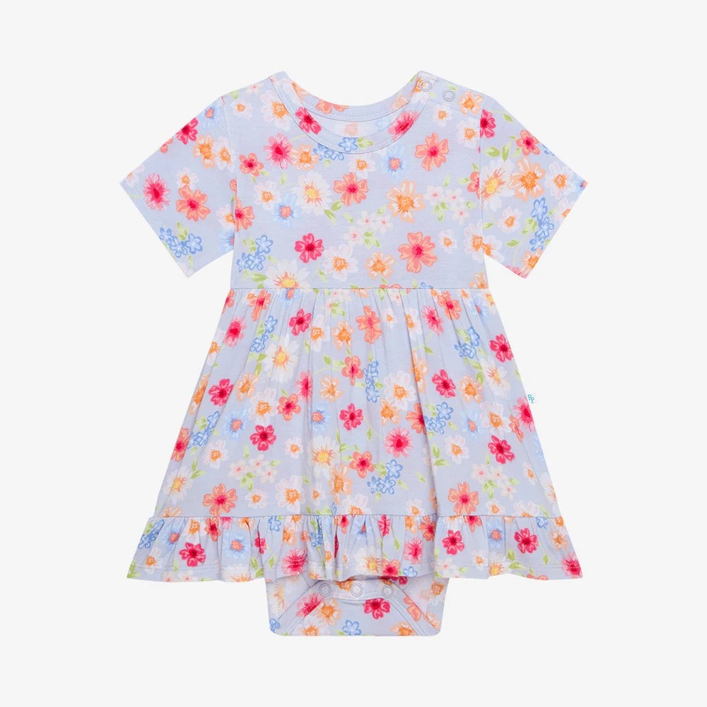 Posh Peanut Carissa Short Sleeve Ruffled Bodysuit size 0-3 months